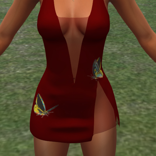 Dress Butterfly Red Animated