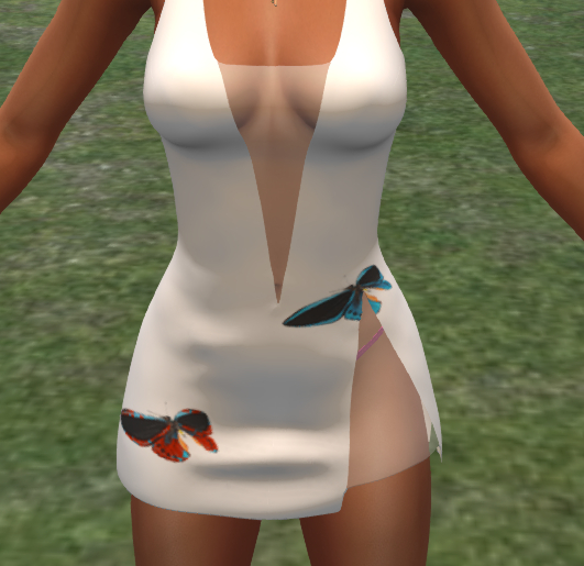 Dress Butterfly White Animated