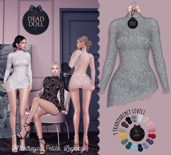 DEAD DOLL - Roxanne Dress - Grey