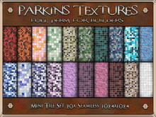 Parkins Textures - Mini Tile Set - 20x Full Perm Seamless 1024 - Kitchen, Bathroom, Pool, Patio, Floor, Wall, Mosaic