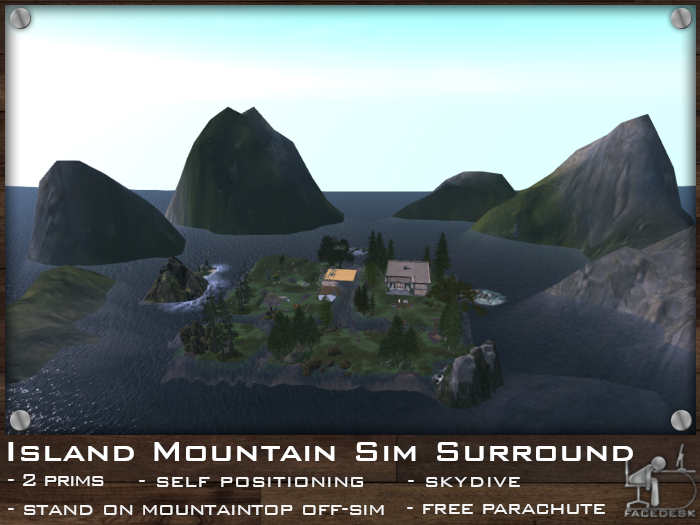 FaceDesk - Island Mountains Sim Surround UNPACK HUD (add me)