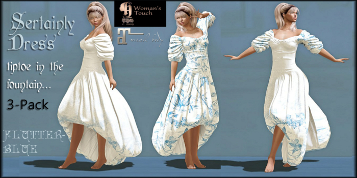*TRB* Sertainly Dress FLUTTERBLUE 3-PACK
