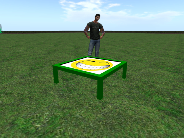 Smiley Face Coffee Table_Mesh_Green