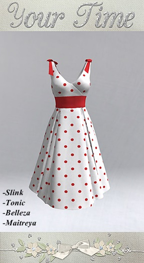 *YT* Retro Polka Dress Red
