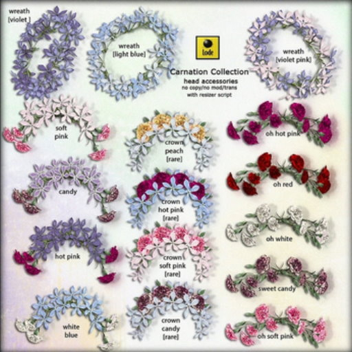 *LODE* Head Accessory - Carnation Crown [hot pink] RARE