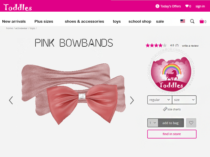 {Toddles}BowBand-Pink