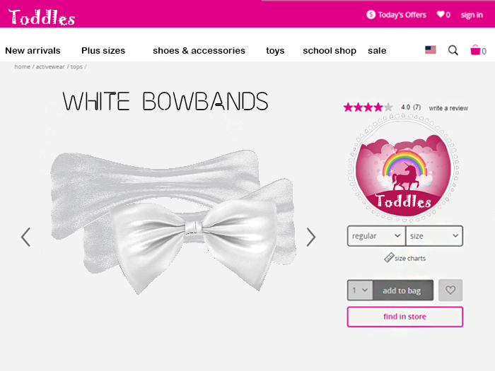 {Toddles}BowBand-White