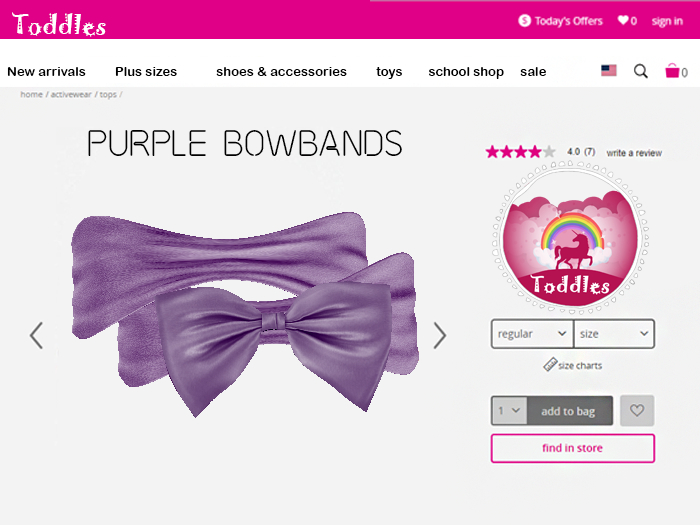 {Toddles}BowBand-Purple