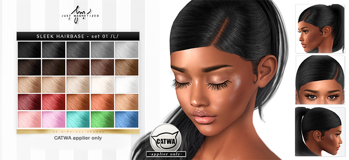 Just Magnetized -Sleek Hairbase - set 01 / Left / CATWA