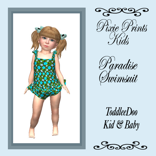 Pixie Prints Toddleedoo Paradise Swimsuit in Aqua