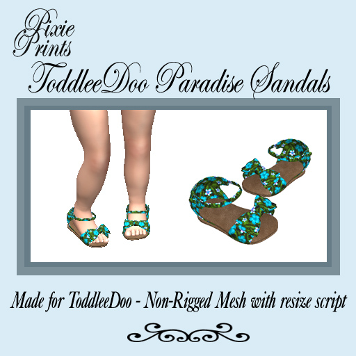 Pixie Prints Toddleedoo Paradise Sandals in Aqua