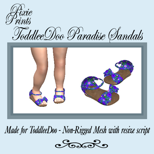 Pixie Prints Toddleedoo Paradise Sandals in Purple