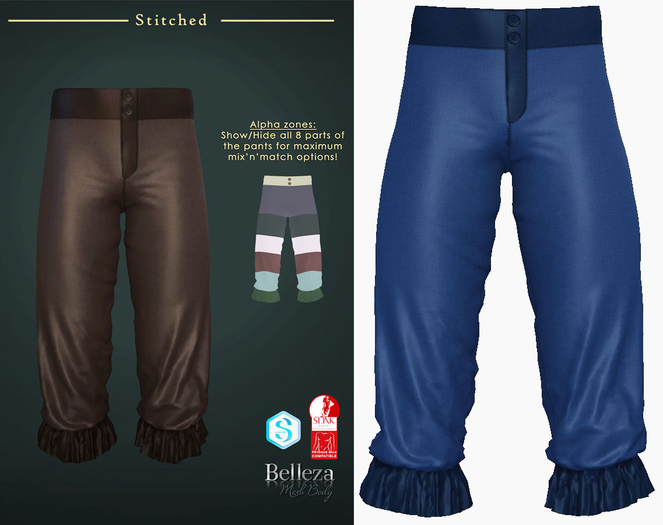 (Stitched) Aegor Pants - Blue