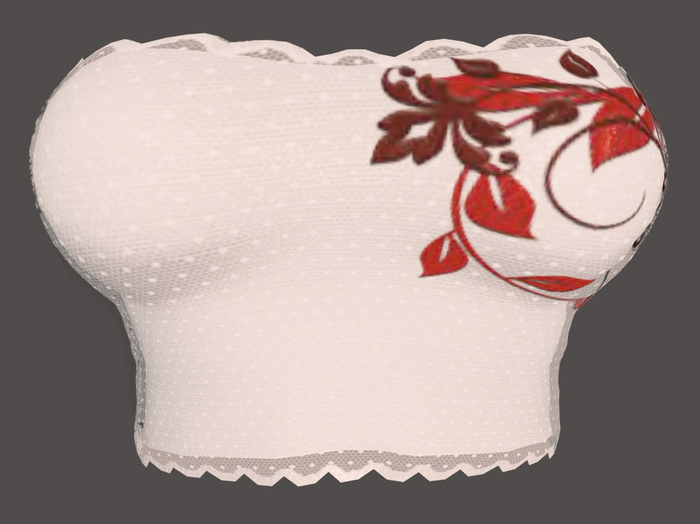 SKBW Boho Top - White/Red