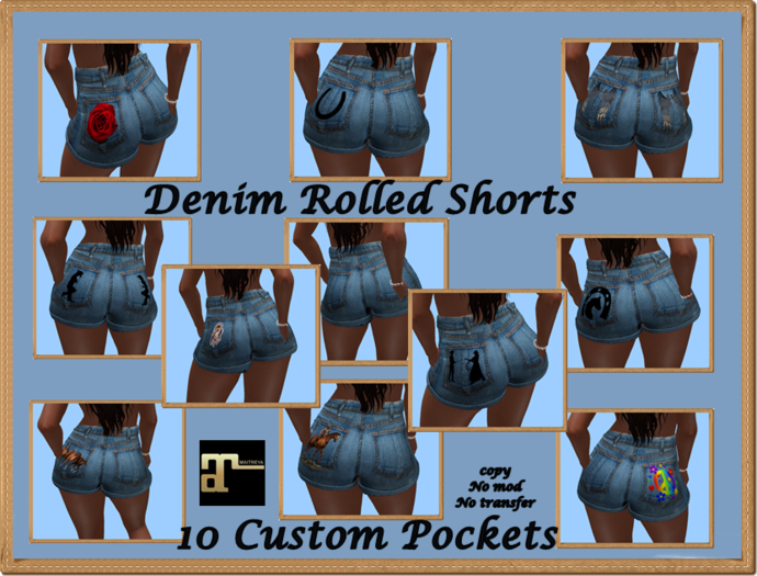 Pocket Rolled Denim Shorts Box