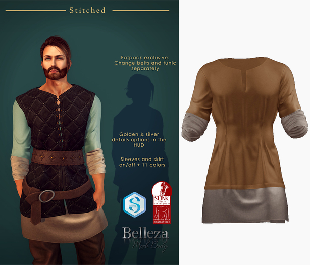(Stitched) Eirik Ribbed Tunic - Orange