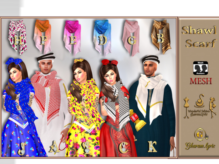 Shawl Scarf  Shuma5 Arab RED ( A)