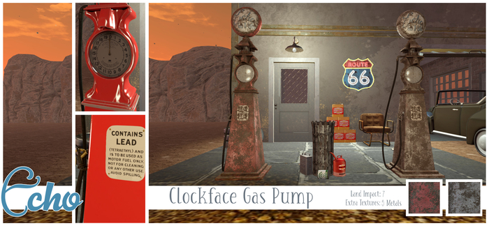 Echo - Man Cave - Gas Pumps - Clockface - Style 1 - Box