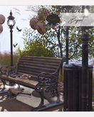 Dahlia - Bryant - FATPACK Park Bench, Lamp Post , Garbage Pail