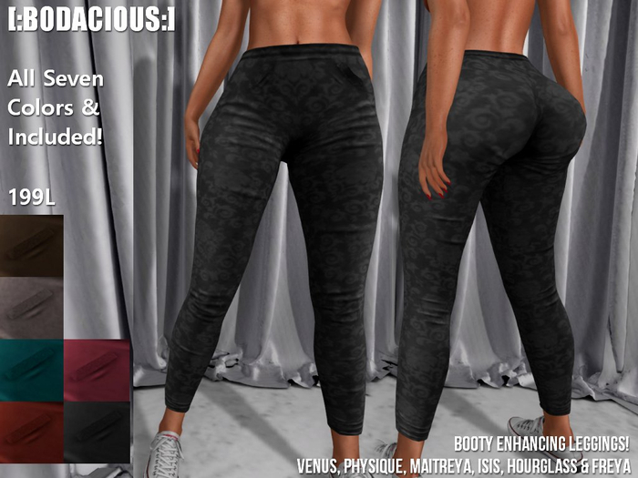 Second Life Marketplace - [:BODACIOUS:] Bianca BOOTY BUSTING Leggings ...