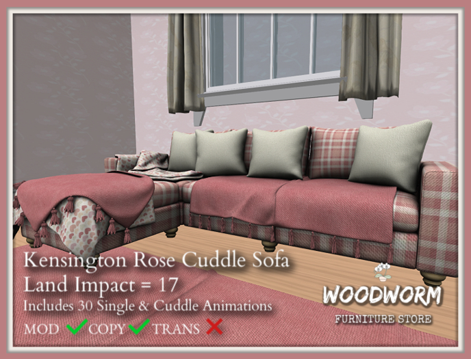 [Woodworm] KENSINGTON ROSE CUDDLE SOFA*