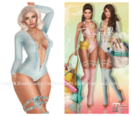 =Zenith=Lace Up Bodysuit (Sky) -Maitreya