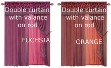 Double curtains with valance on rod - texture pack