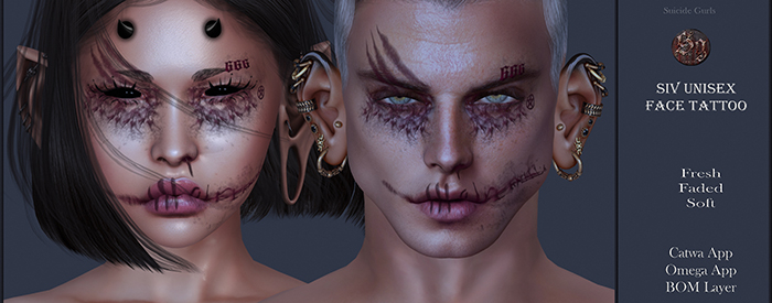 Suicide Gurls - Siv Unisex Face Tattoo