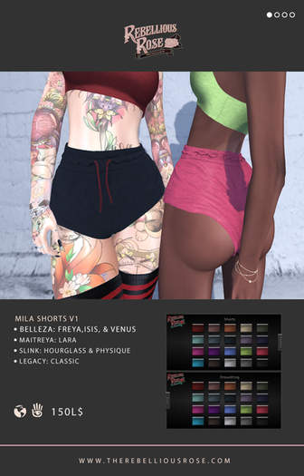 ~Rebellious Rose~ Mila Shorts v1