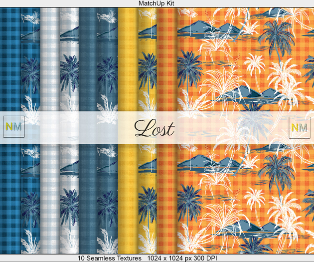 Lost Matchup Kit 10 Seamless Textures NM Tropical Summer Fabrics