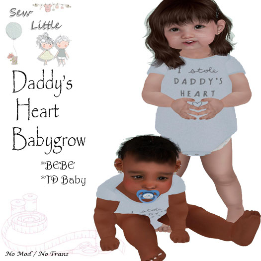 -S- Daddy's Heart Blue TD & BEBE (WEAR ME)