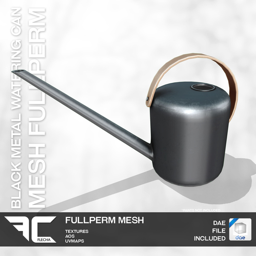 FLECHA Black Metal Watering Can fulllperm