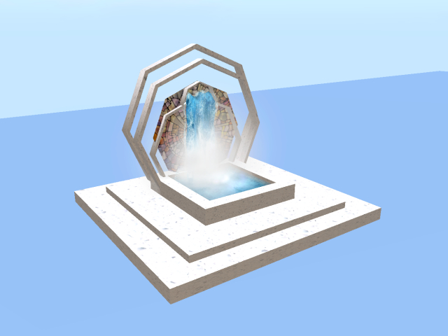 Futuristic Fountain - Waterfall (Mesh)