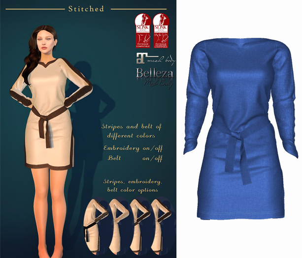 (Stitched) Dianah Tunic - Blue