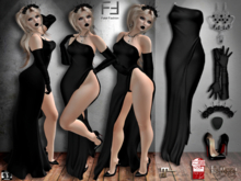Outfit 124: Long Dress, Glove Bento, Shoes, Necklace, Earring, Crown, Panties