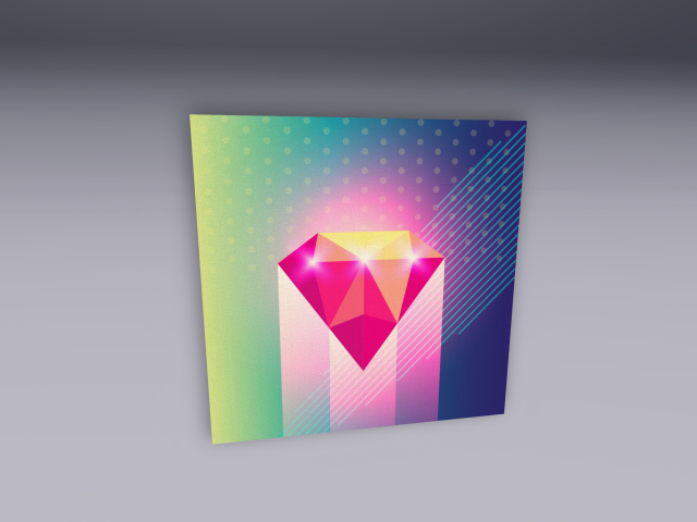 Grumble-Around Space Canvas-Geometric Space Diamond (B)