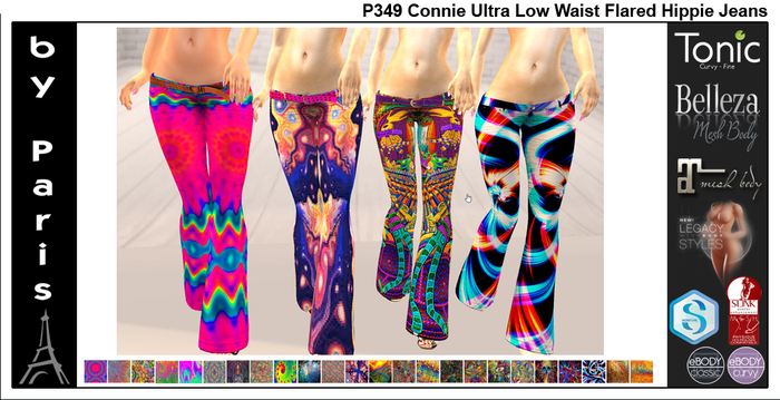Connie Ultra Low Waist Flared Hippie Jeans - Maitreya Belleza Slink Tonic Legacy Alice Ebody DEMO