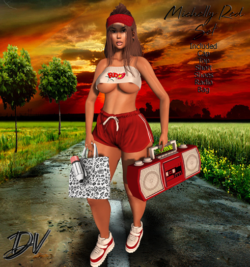 D.V Set Michelly Freya Red