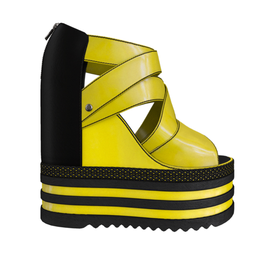 HAZEL - Strapped Wedges - Yellow