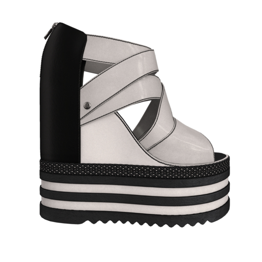 HAZEL - Strapped Wedges - White [add]
