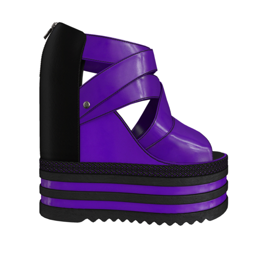 HAZEL - Strapped Wedges - Purple