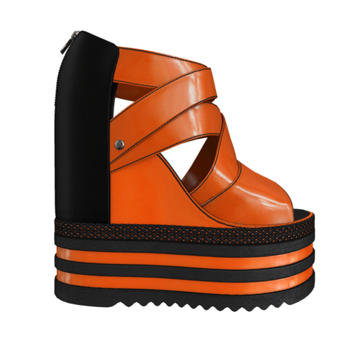 HAZEL - Strapped Wedges - Orange [add]