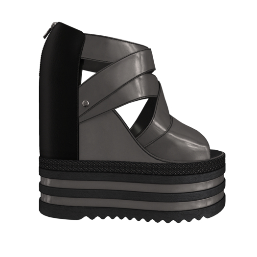 HAZEL - Strapped Wedges - Grey [add]