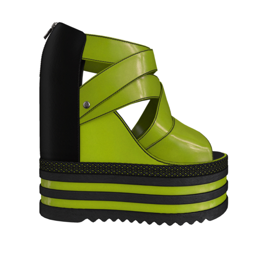 HAZEL - Strapped Wedges - Green