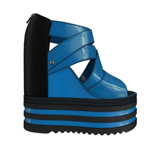 HAZEL - Strapped Wedges - Blue