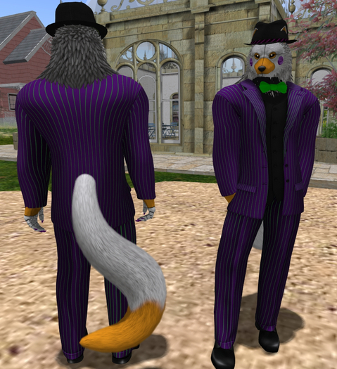 Purkle/Green Pinstripe Suit