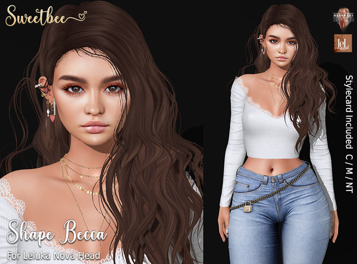 Second Life Marketplace - [Sweetbee] - Shape Becca (Lelutka Nova Head)