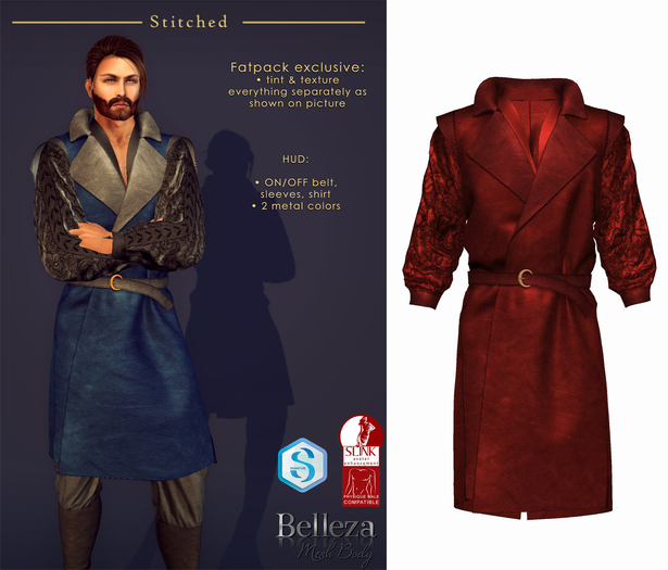 (Stitched) Dunaver Coat - Red