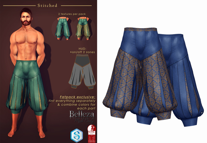 (Stitched) Rafford Pants 2pack Blue