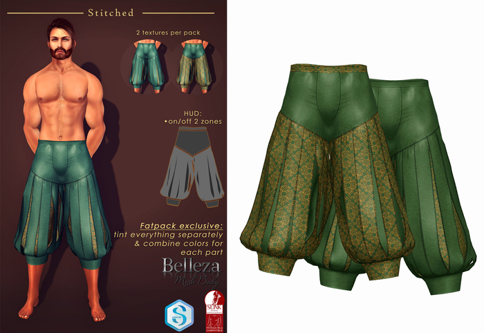 (Stitched) Rafford Pants 2pack Green